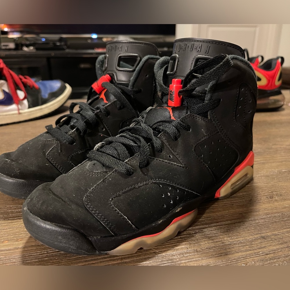 Nike Air Jordan Retro 6 Vi SZ 6.5Y Bred Black Infrared 384665-060